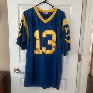 Rams Kurt Warner football jersey.
